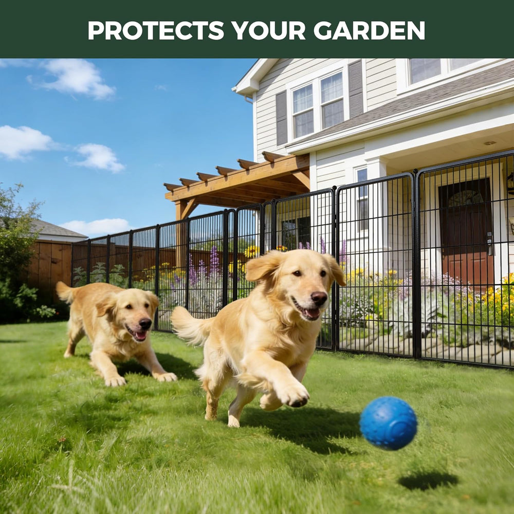FXW No Dig Garden Fence, Outdoor for Yard, 40in(H) x 18.2ft(L), 8 Panels