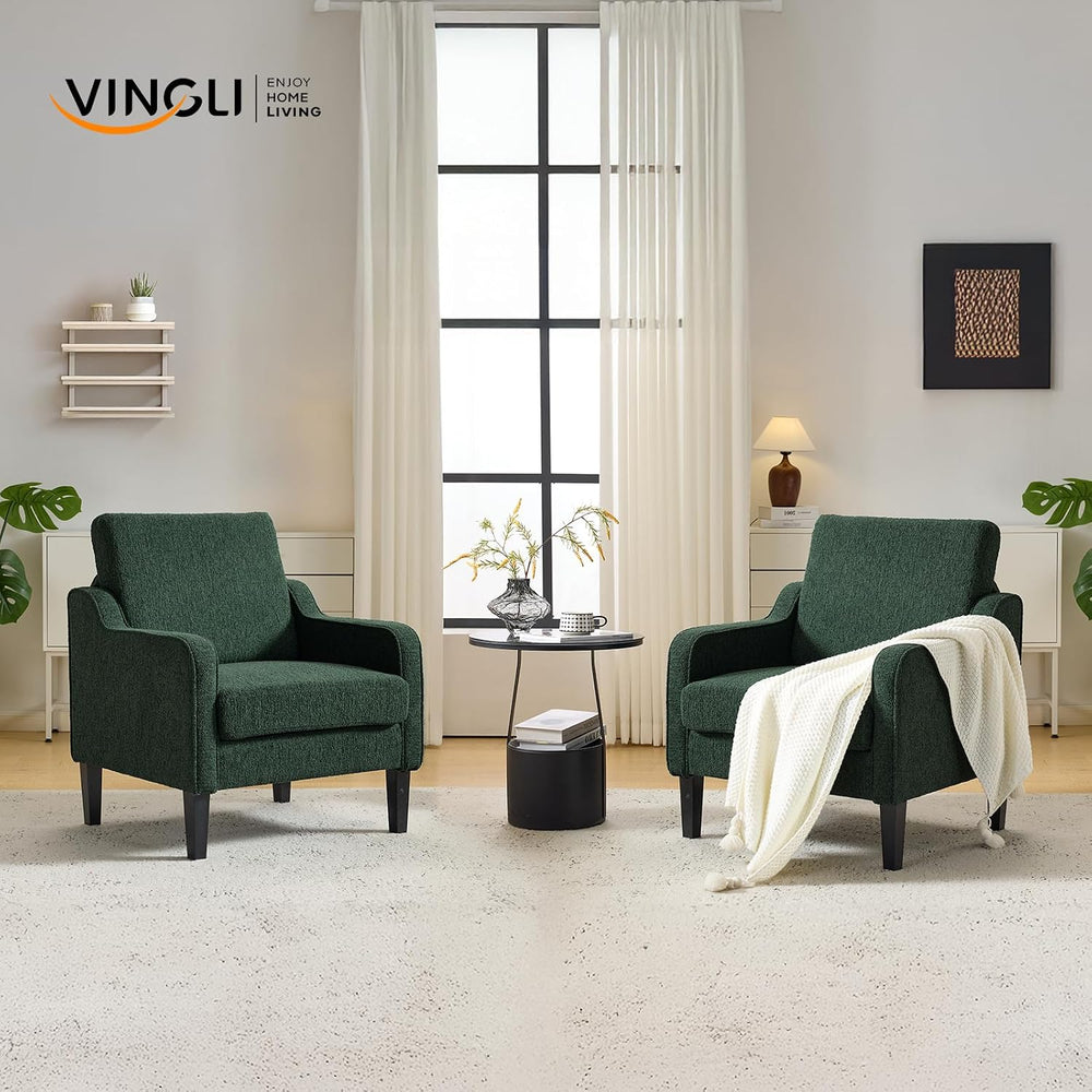 VINGLI Accent Chairs Set of 2, Modern Traditional Armchair for Living Room