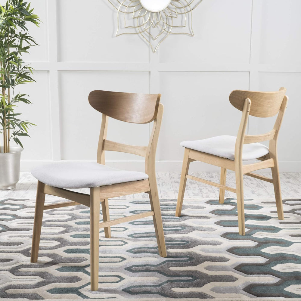 Christopher Knight Home Idalia Dining Chairs, 2-Pcs Set, Light Beige / Oak Fi...