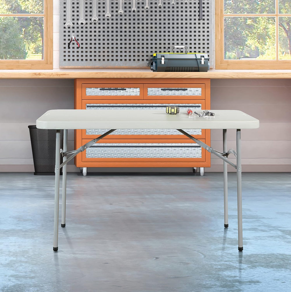 Office Star Resin Multipurpose Rectangle Folding Table for Indoor or Outdoor ...