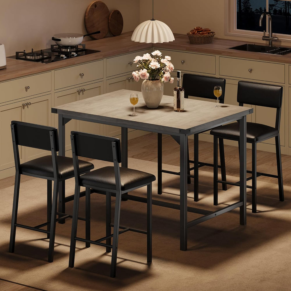 GarveeHome Dining Table Set for 4 with Corner Protector, Kitchen Table Set w/...