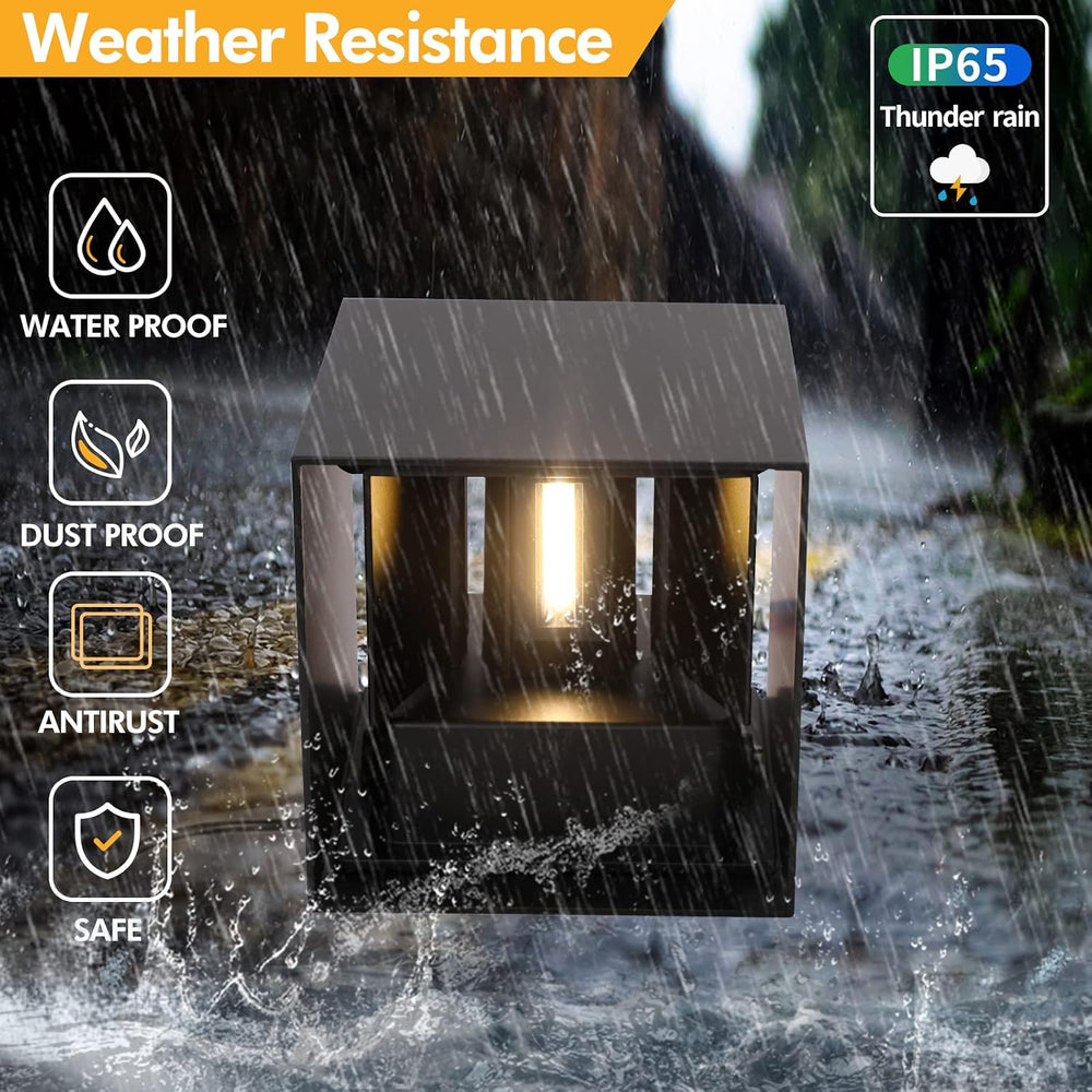Mille Lucciole 12W 2Pack Outdoor Wall Lights Exterior/Interior,LED Black Outd...