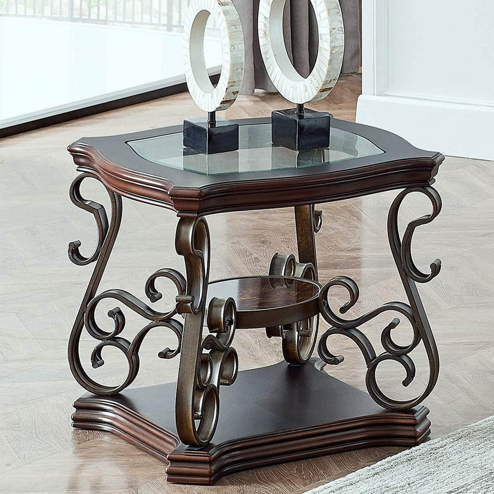 3 Piece Retro Coffee Table Set, Mid Century Modern Living Room Table Set, Tra...