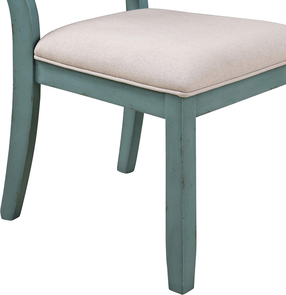 Roundhill Furniture Prato 5-Piece Round Dining Table Set with Cross Back Chai...