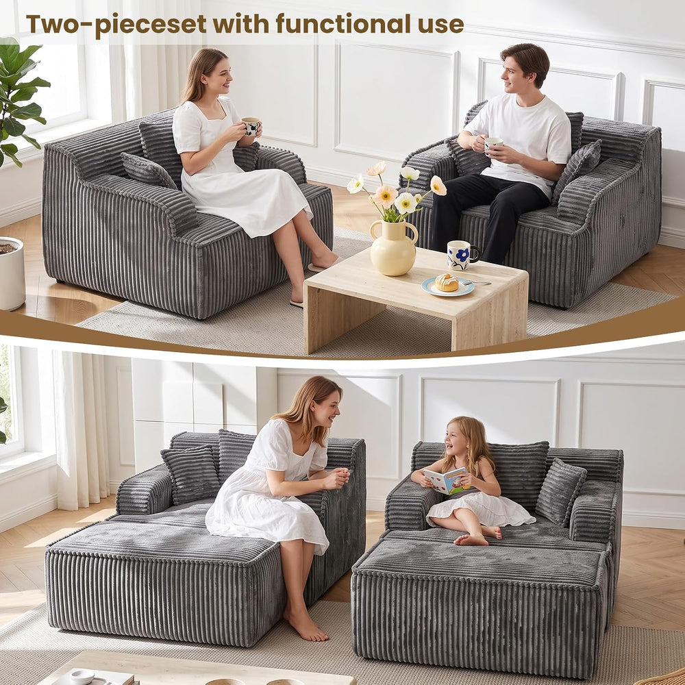 Chaise Lounge Chair Indoor,Oversized Boneless Chair Reading Chair,Comfy Bonel...