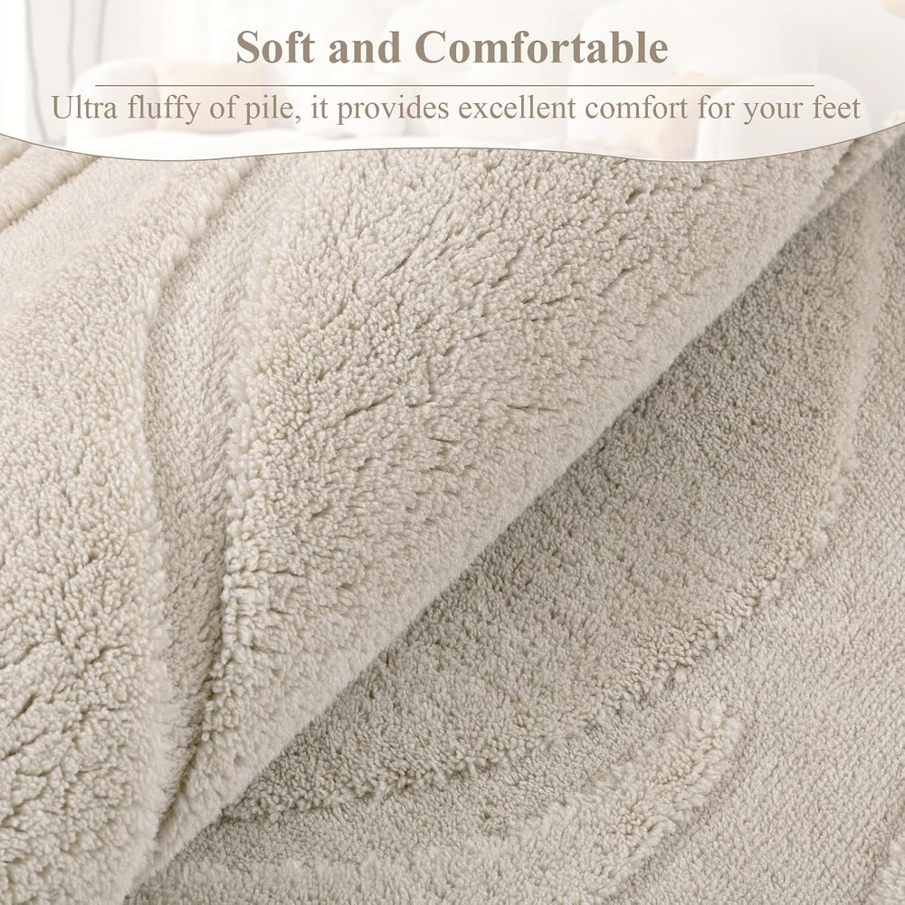 SHACOS 8x10 Soft Rug for Living Room Bedroom Fluffy Large Carpet, Beige