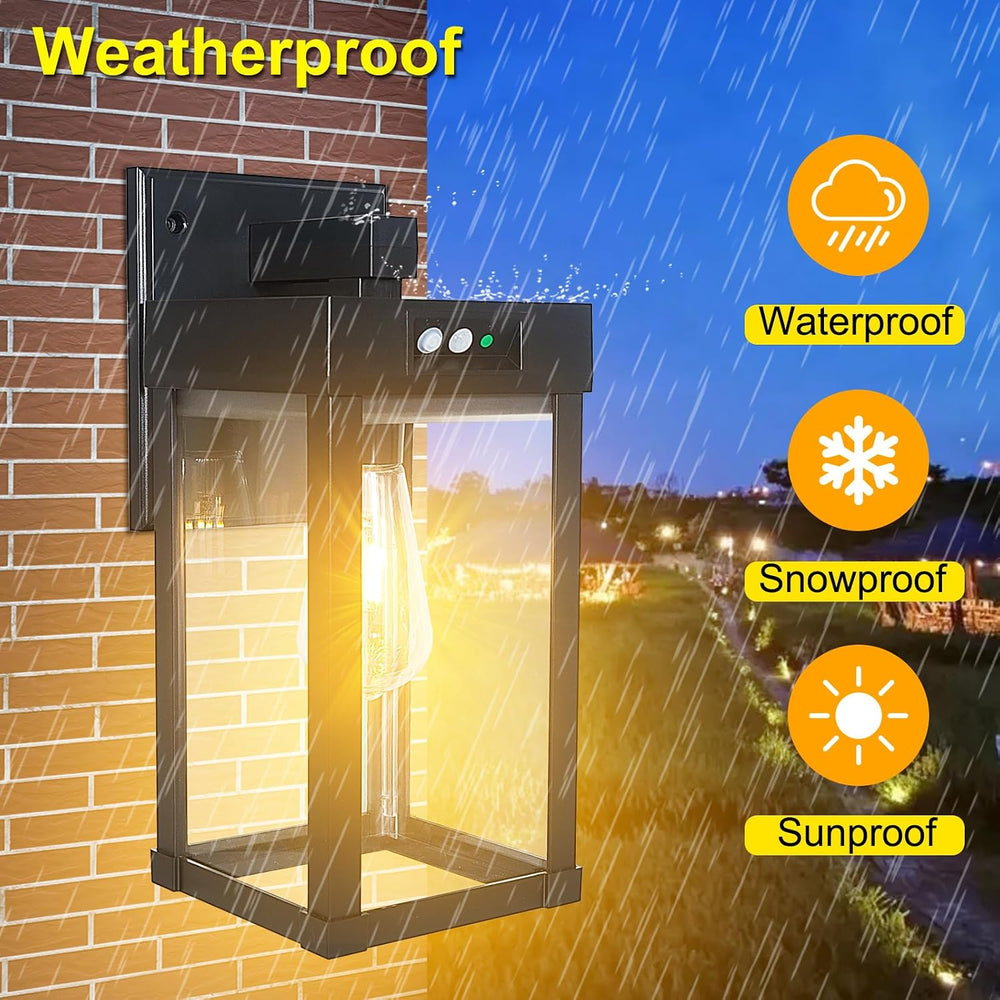Solar Wall Lights Outdoor, Solar Sconce Lantern with 3 Lighting Modes