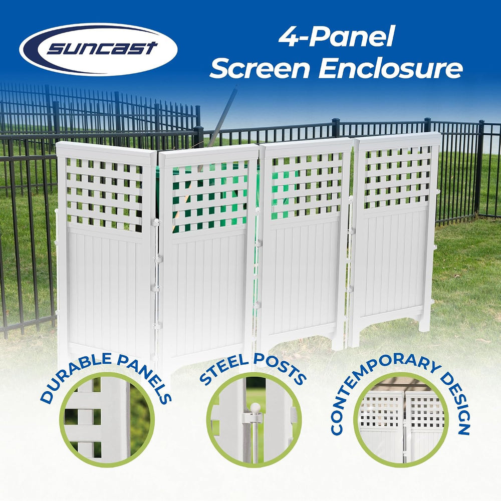 Suncast 4-Panel Outdoor Screen Enclosure - Freestanding Wicker Resin Reversib...