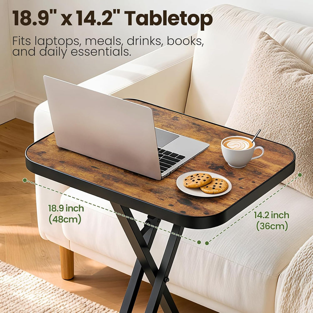 Kitstorack Folding TV Tray Tables Set of 2, No Assembly, Rounded Metal Rims