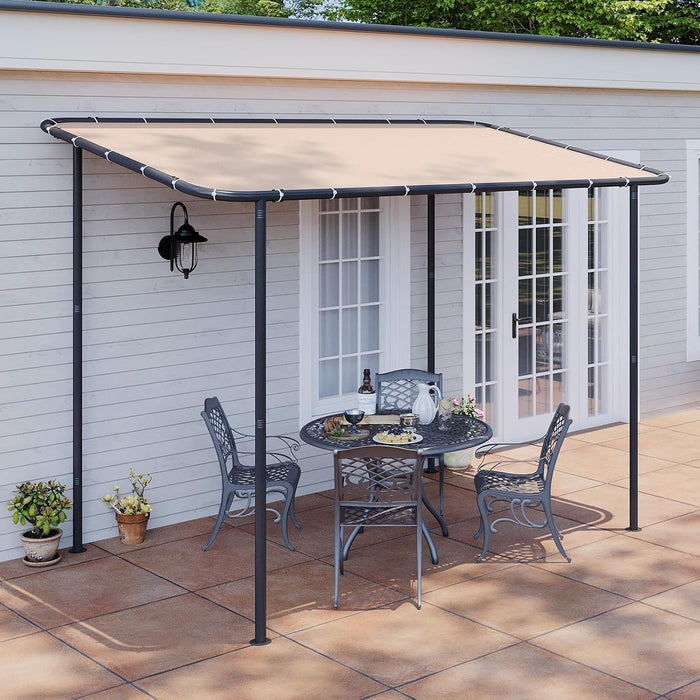 Aoxun 10x6 Lean-to Gazebo,Sloped Roof Pergola Porch Canopy Awning for Patio