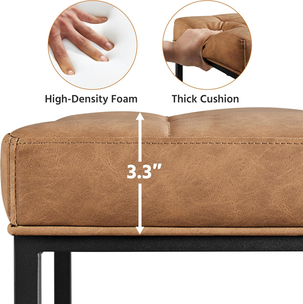 Yaheetech 24-Inch Backless Barstools Set of 2, Counter Height, Brown