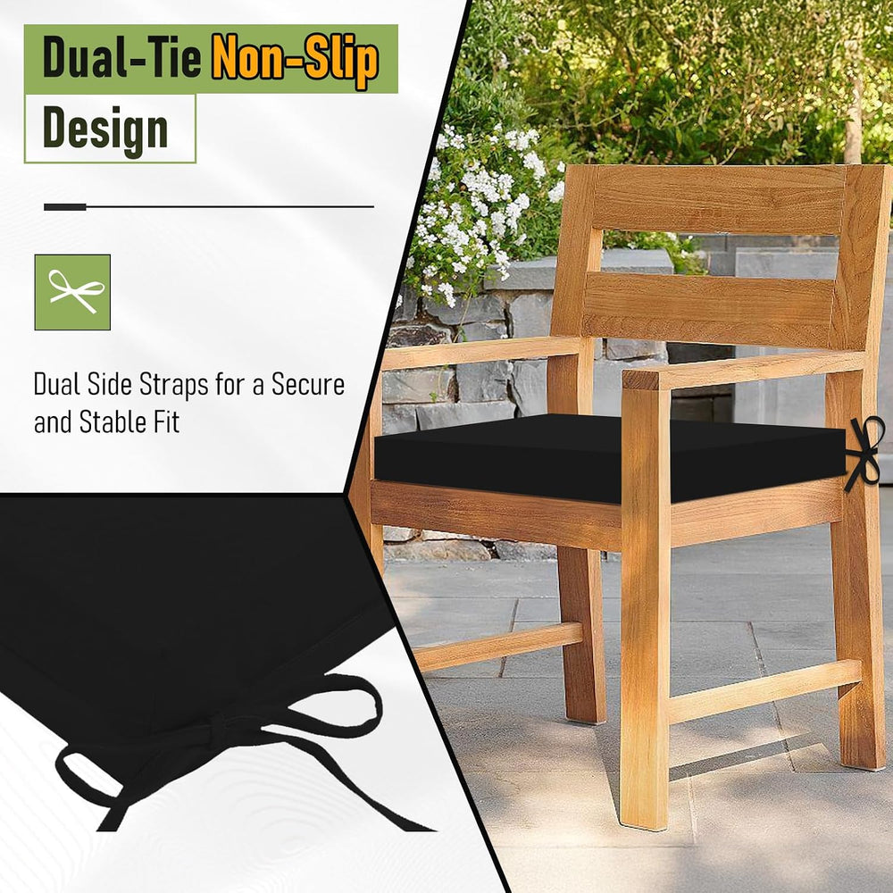 Basic Beyond Outdoor Chair Cushions Set of 4, Square Corner Outdoor Cushions ...