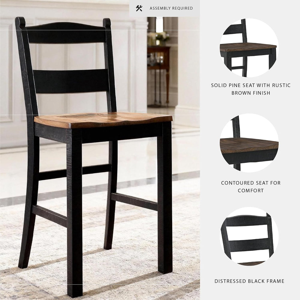 Signature Design by Ashley Counter Height Bar Stools, Set of 2, Farmhouse