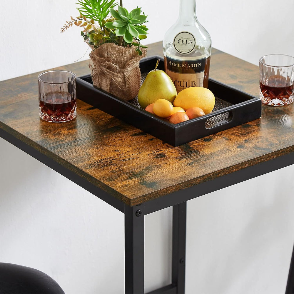 GNIXUU 3-Piece Small Bar Table and Chairs Set, Bar Set with Square Table and ...