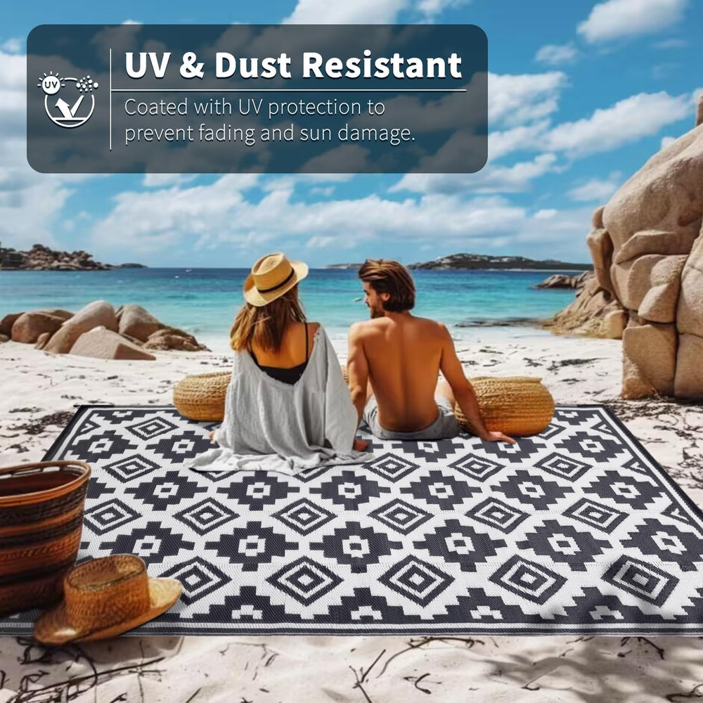 Shilucheng 8x10 ft Outdoor Rug for Patio, Modern Waterproof Area Rug