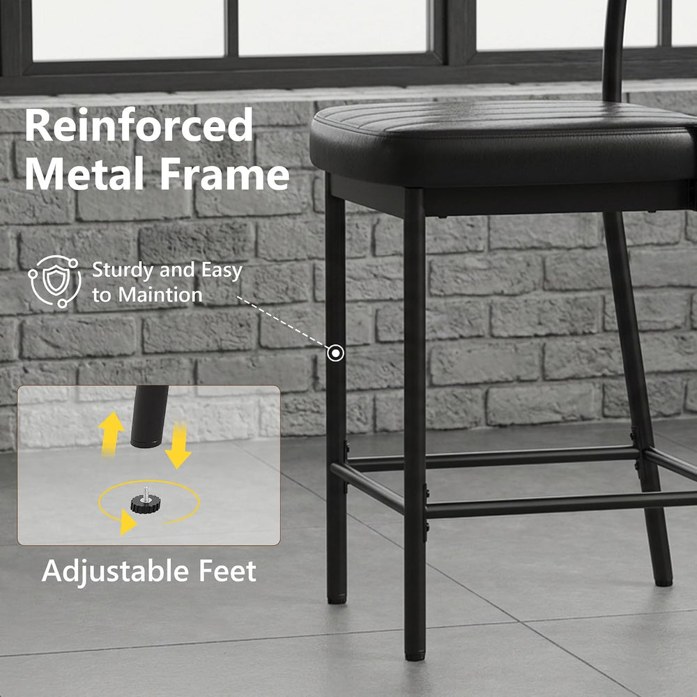 Einhomn Bar Stools Set of 2, 26'' Tall Counter Height Bar Stools, Uph...