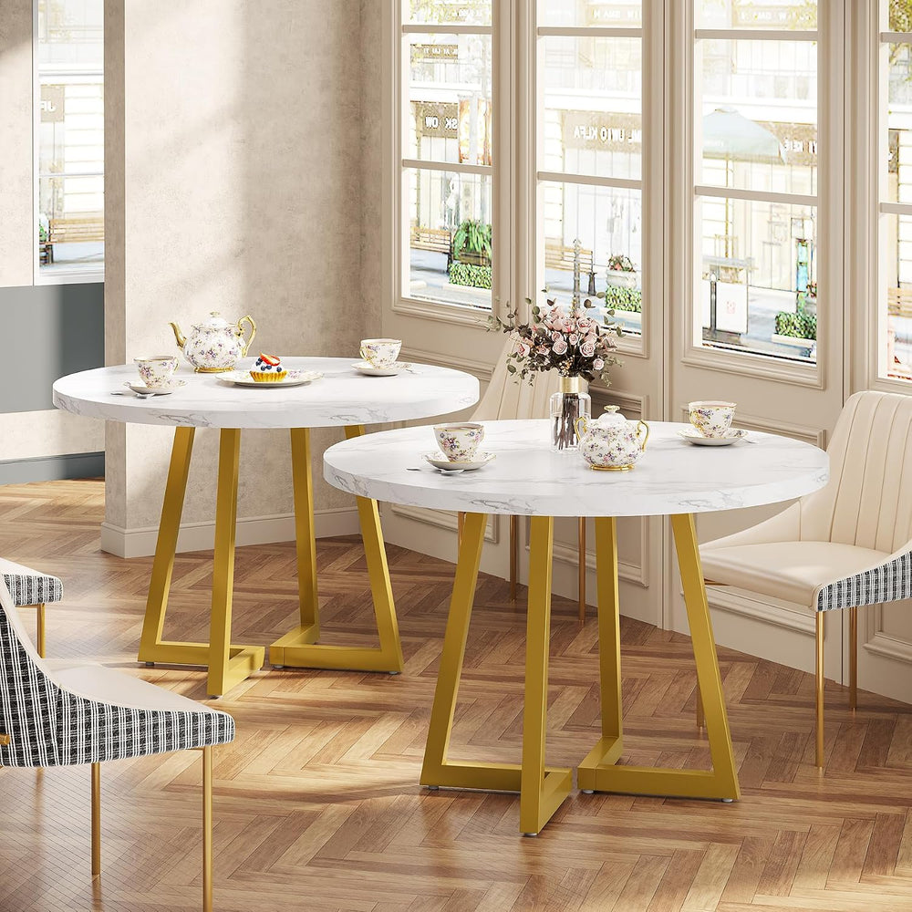 Tribesigns Round Commercial Dining Table Set of 4, 31.5" Heavy Duty Dinn...