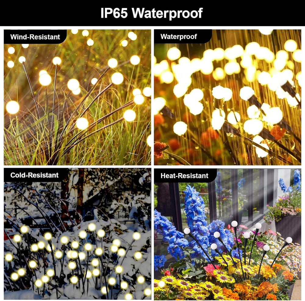 Solar Firefly Lights Outdoor Yard Garden Decor Warm White 6 Pack