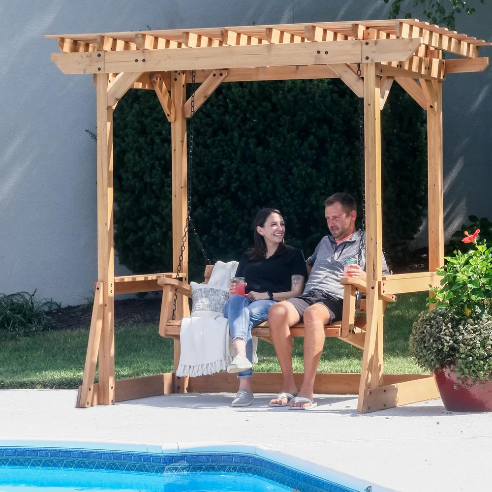 Backyard Discovery Callahan 8' x 5' Cedar Wood Outdoor Patio Pergola ...