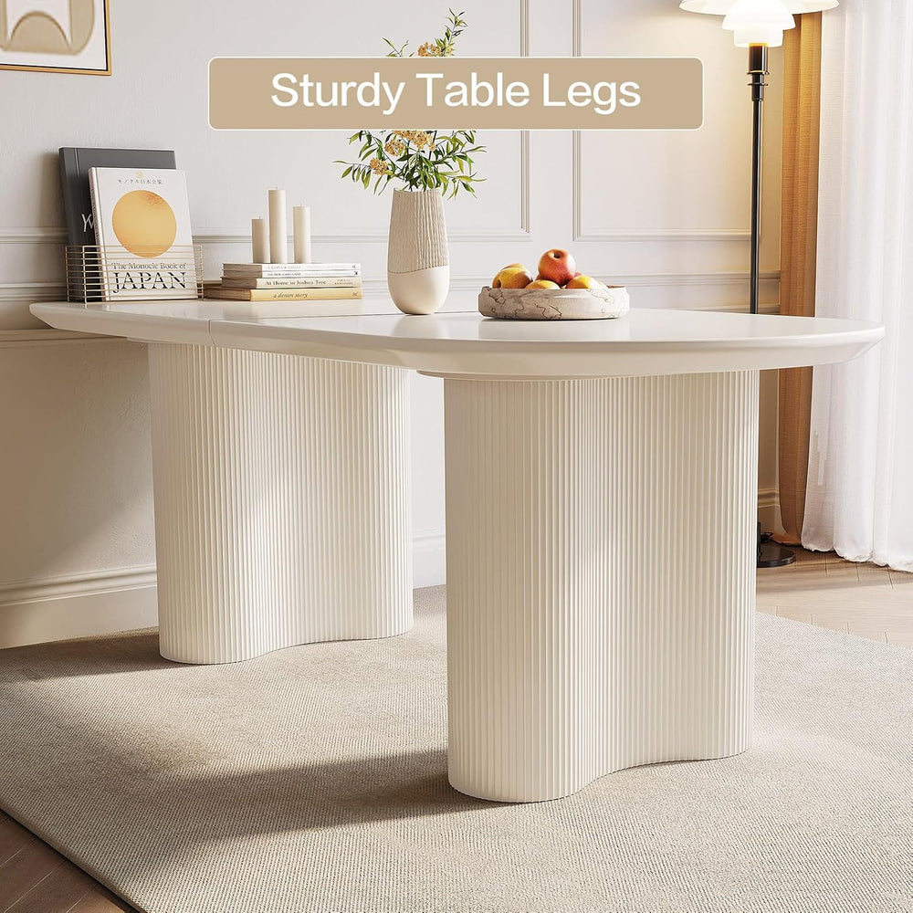 Guyii 62.99" Dining Table, Modern Kitchen Table for 6 People, Indoor Din...