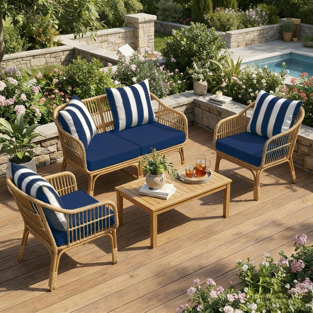 L’AGRATY Outdoor Chair Cushions for Patio Furniture：24" x 24" Deep ...