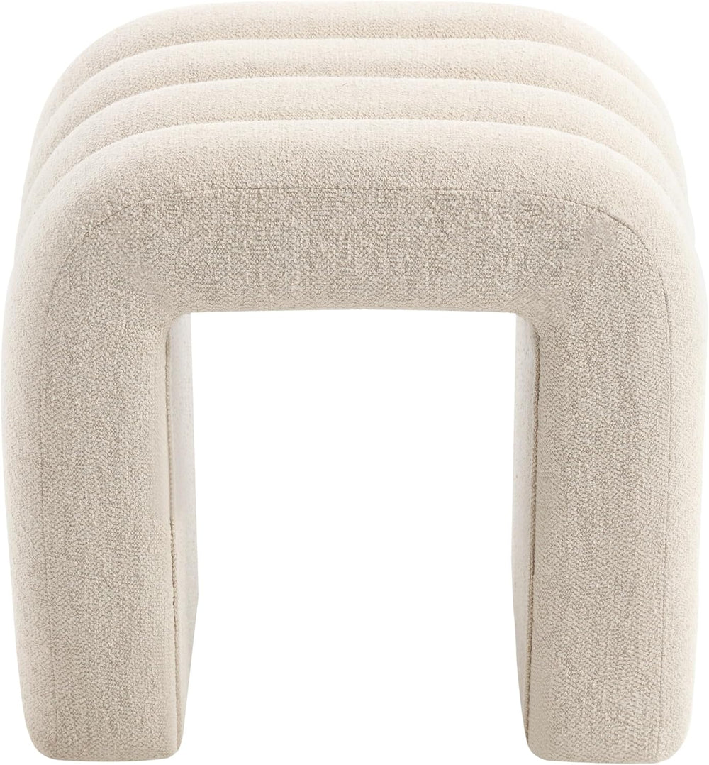 Flouki Ottoman Foot Stool with Channel Tufted, Small Ottoman Bench for Entryw...