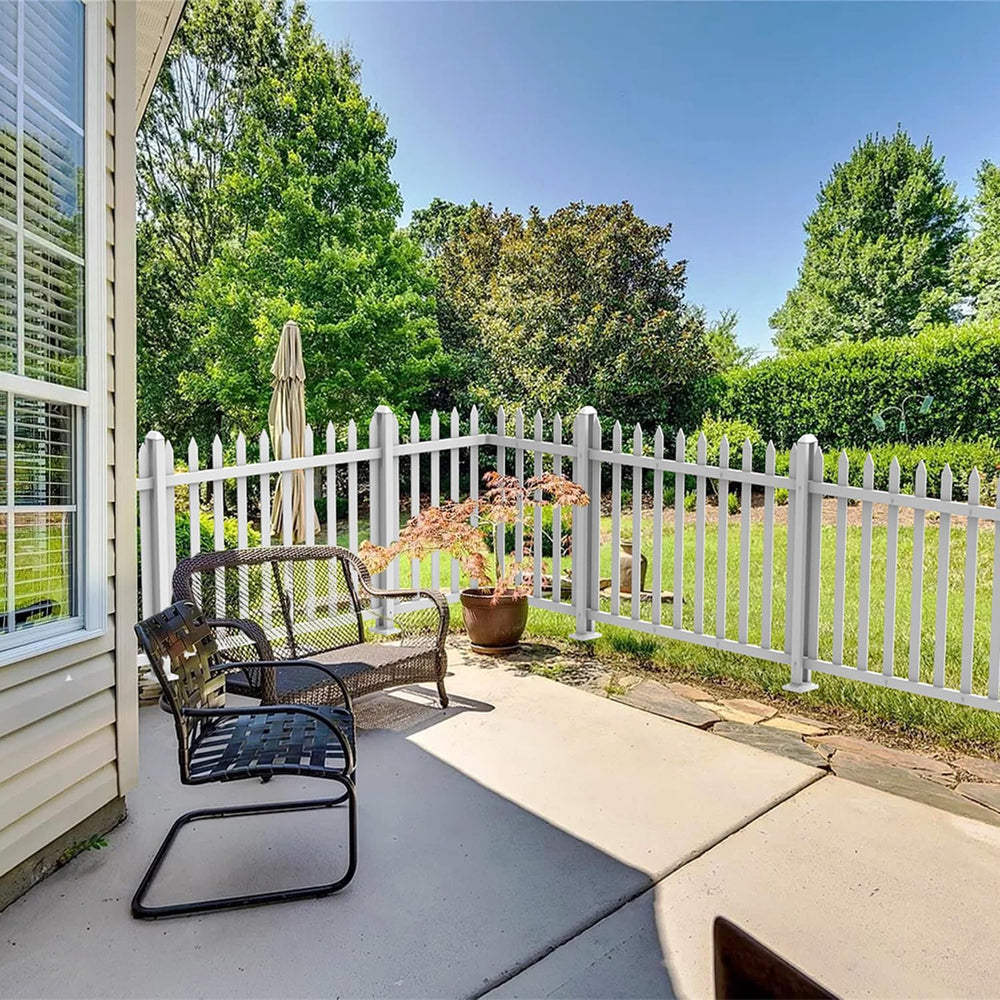 1 Set Vinyl Picket Fence Panels White 84''Wx36''H PVC Decorat...