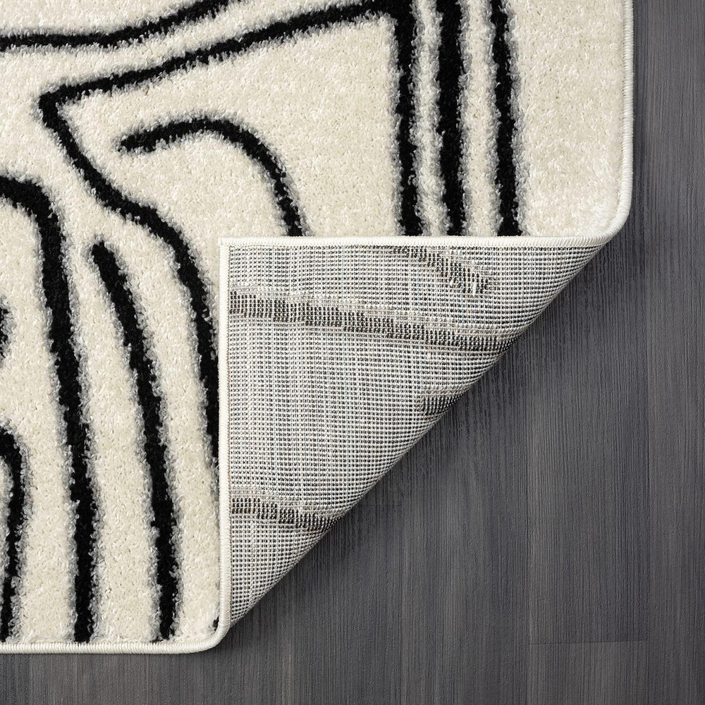 Abani Abstract Beige/Black Area Rug - 5'x8' - Modern Animal/Natural L...
