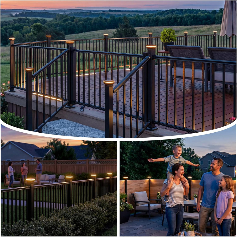 Egadis Solar Post Cap Lights for 2.56 in. x 2.56 in. Posts, 4 Pack