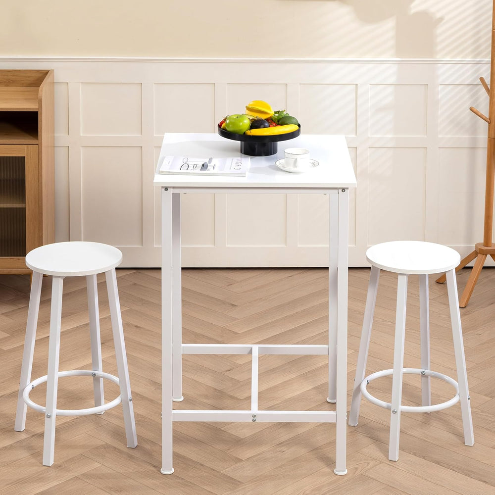 Finnhomy Bar Table Set, 23.6" Pub Table High Top Table, Square Bar Heigh...