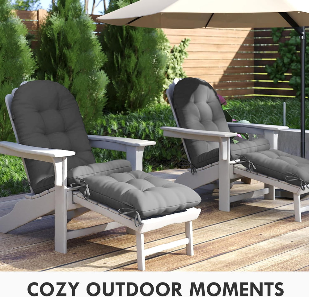 Adirondack Chair Cushion with Ottoman, Folding Adjustable Adirondack Seat Cus...