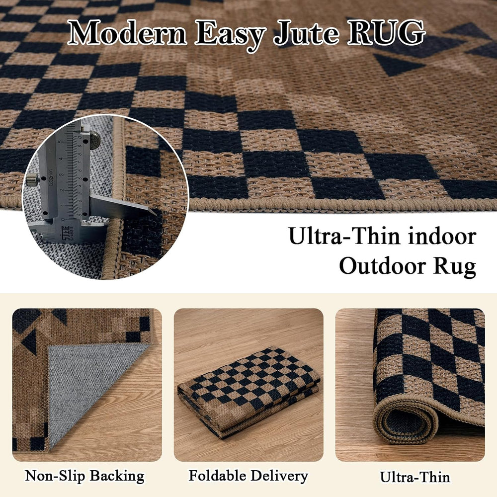 LIVEBOX Easy Jute Runner Rugs for Hallway 2x10, Non Slip Washable Rug Runner,...