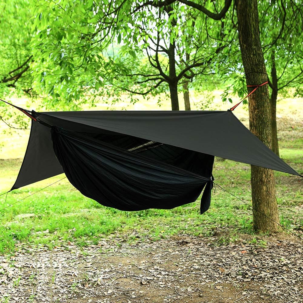 Camping Hammock with Mosquito Net and Rain Fly - Travel Hammock Bug Net - Ham...