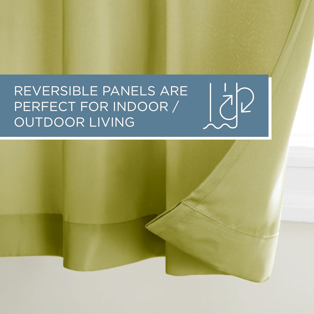 TOWN & COUNTRY BASICS Cabana Solid Heavyweight Indoor Outdoor Curtains, L...
