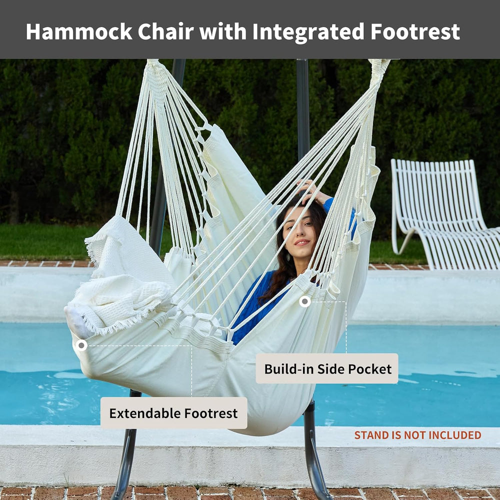 CHULIM Hanging Hammock Chair Swing MAX 500 lbs Outdoor Hanging Chair with Foo...
