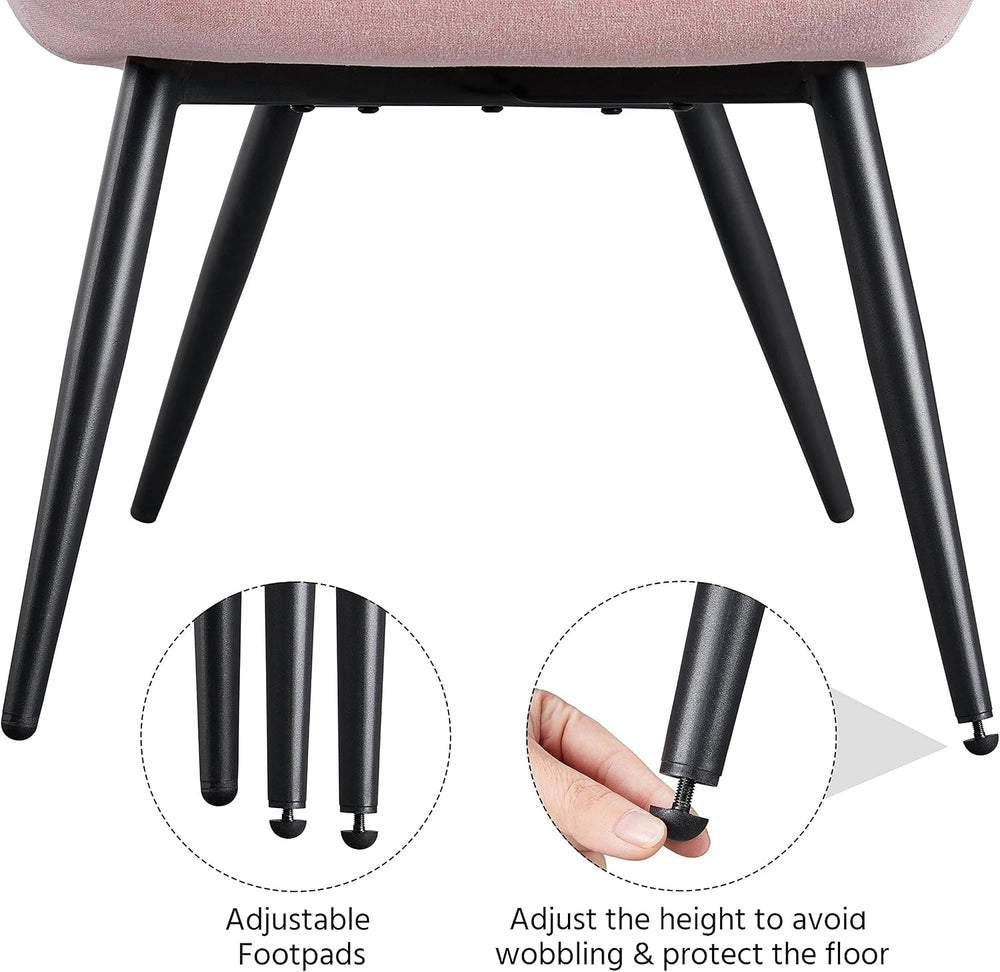 Yaheetech Accent Chair, Upholstered Armchair with Metal Legs, Pink