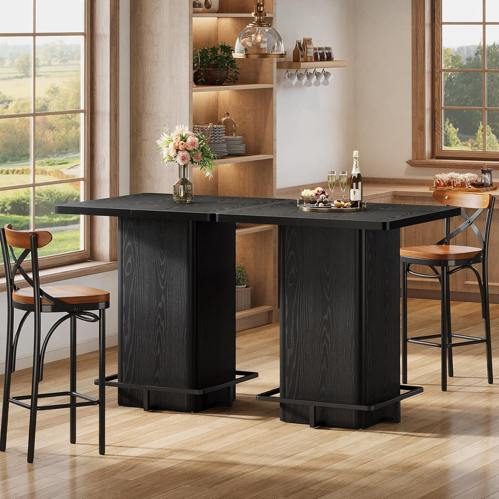 Tribesigns Bar Table, 39.37" High Square Pub Table for Small Bars, Dinin...