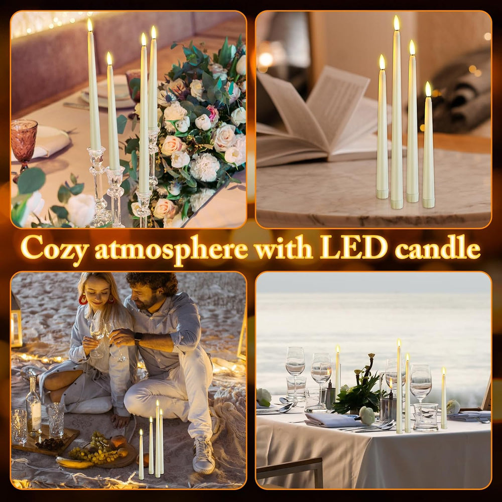Rossesay 48 Pcs Flameless LED Taper Candles Battery Operated Candles 4 Sizes ...