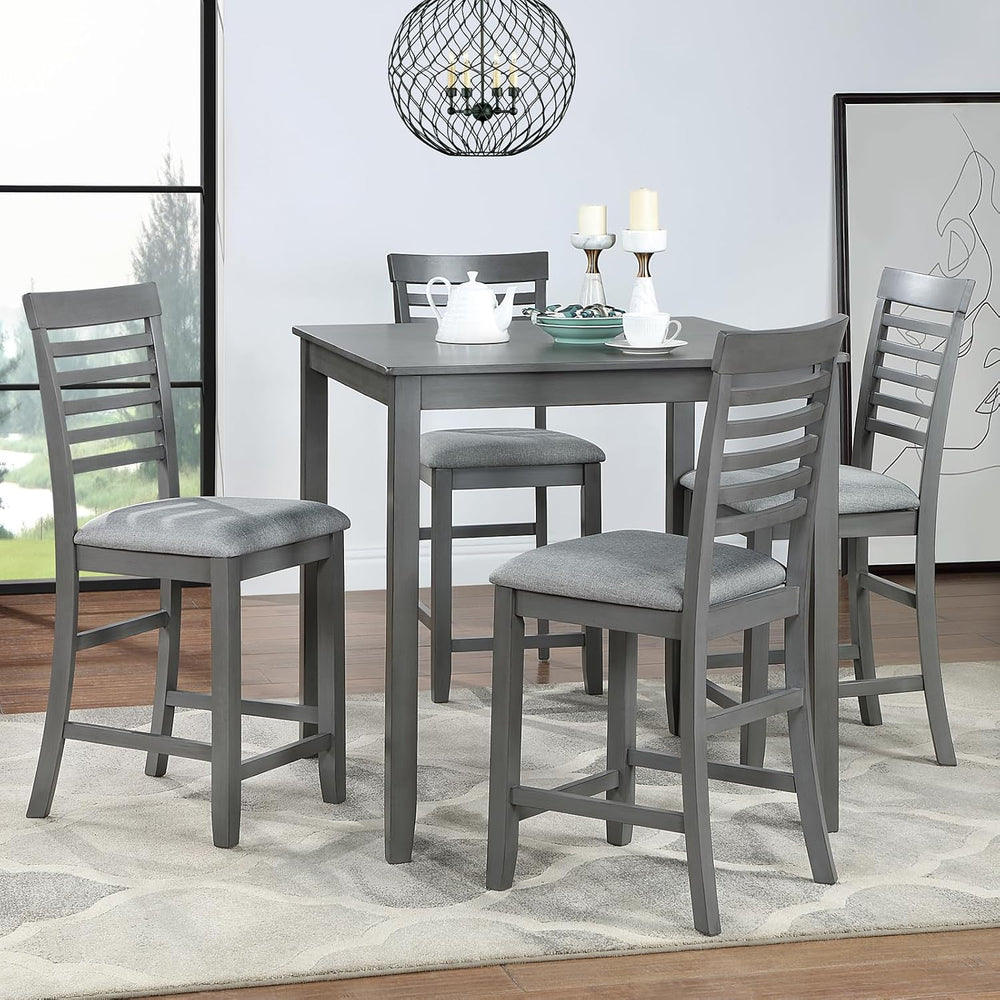LUMISOL 5-Piece Dining Table Set for 4, Farmhouse Counter Height Kitchen Dini...