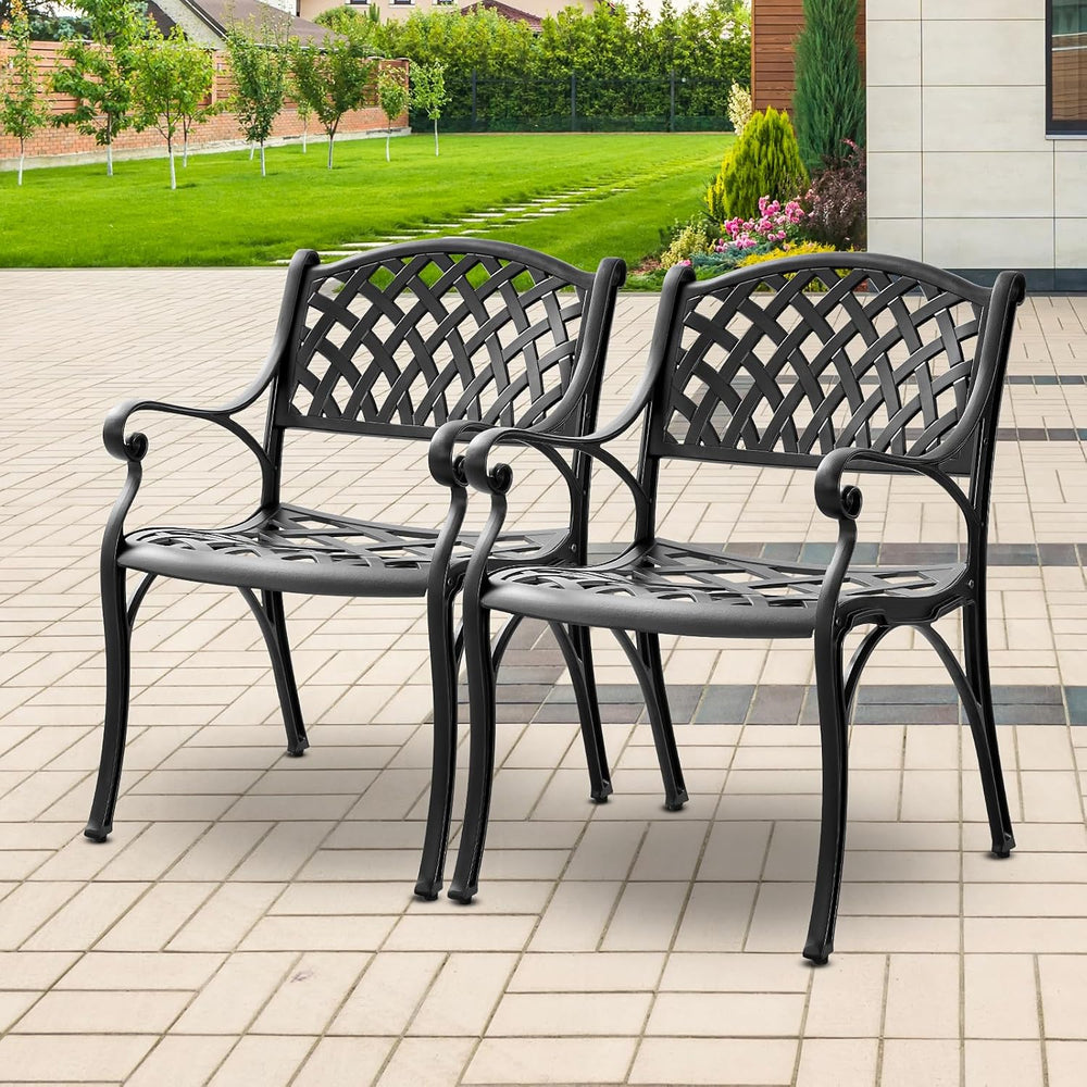 Aluminum Patio Chairs Set of 4, Metal Outdoor Chairs, Patio Dining Chairs wit...