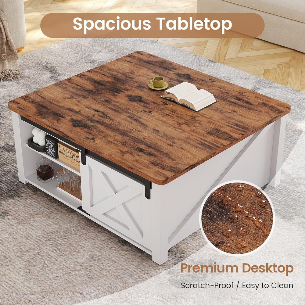 SEDETA 31.5" Lift Top Coffee Table with Storage, Square Coffee Tables fo...