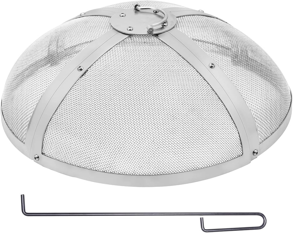 VEVOR Fire Pit Spark Screen Round 20", Reinforced Heavy Duty Steel Metal...