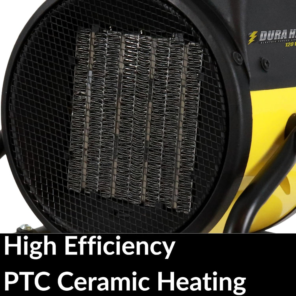 Dura Heat EUH1465 Electric Forced Air Heater with Pivoting Base 5,120 BTU, Ye...