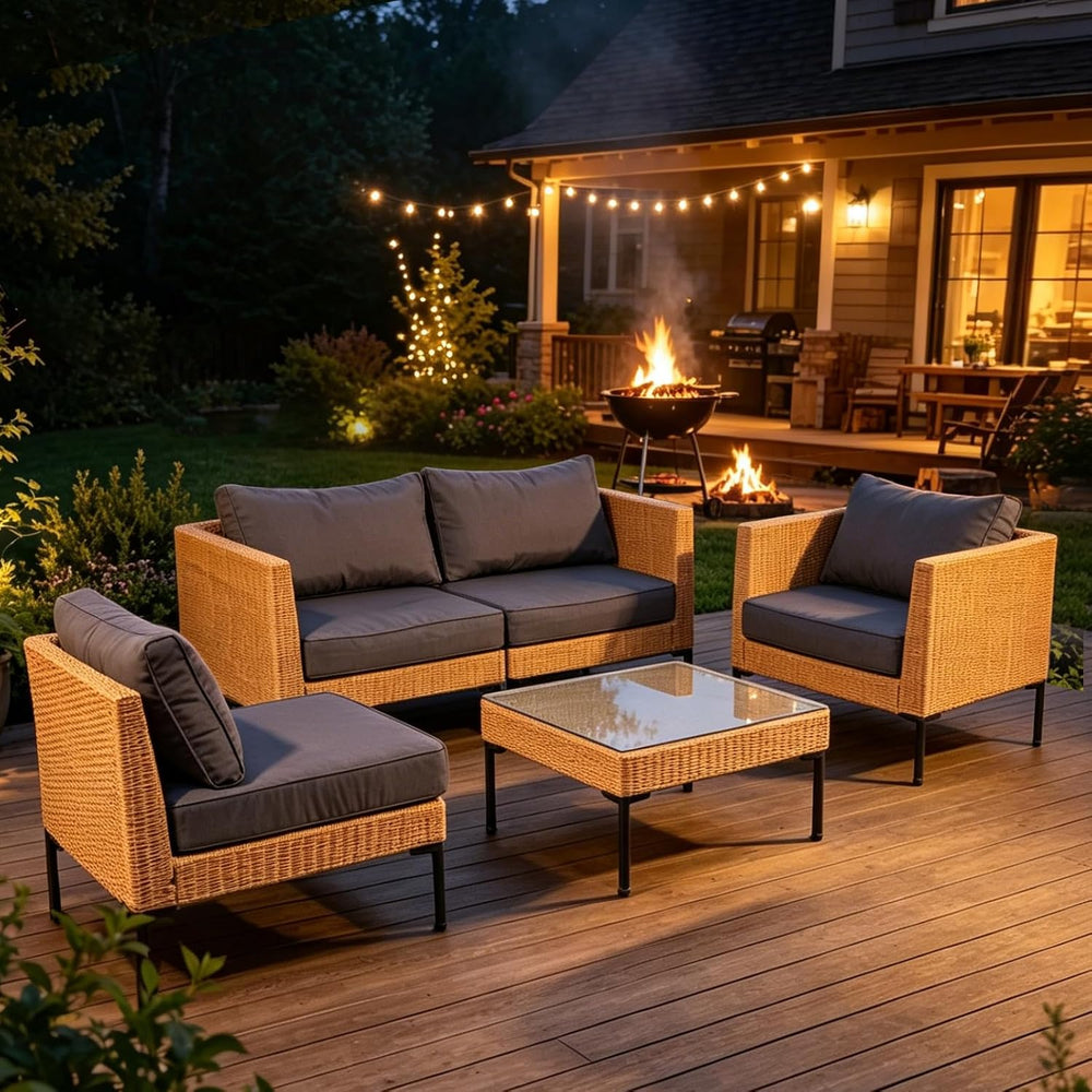 8Pcs Patio Cushion Covers with Zipper, Outdoor Couch Covers Replacement, Outd...