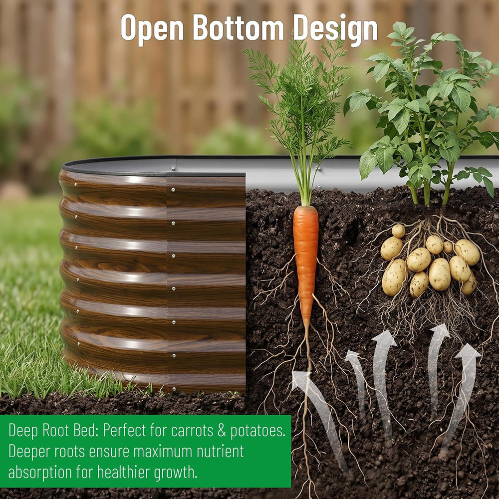 SnugNiture Galvanized Steel Raised Garden Bed Kit - 2 Pack 4x2x2 ft Metal Pla...