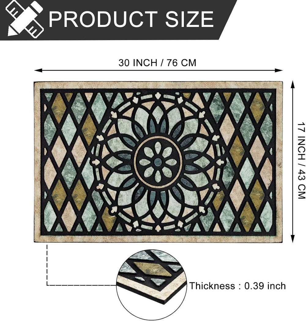 CHICHIC Welcome Door Mat 17x 30 Inch Front Doormat Outdoors for Home Entrance...