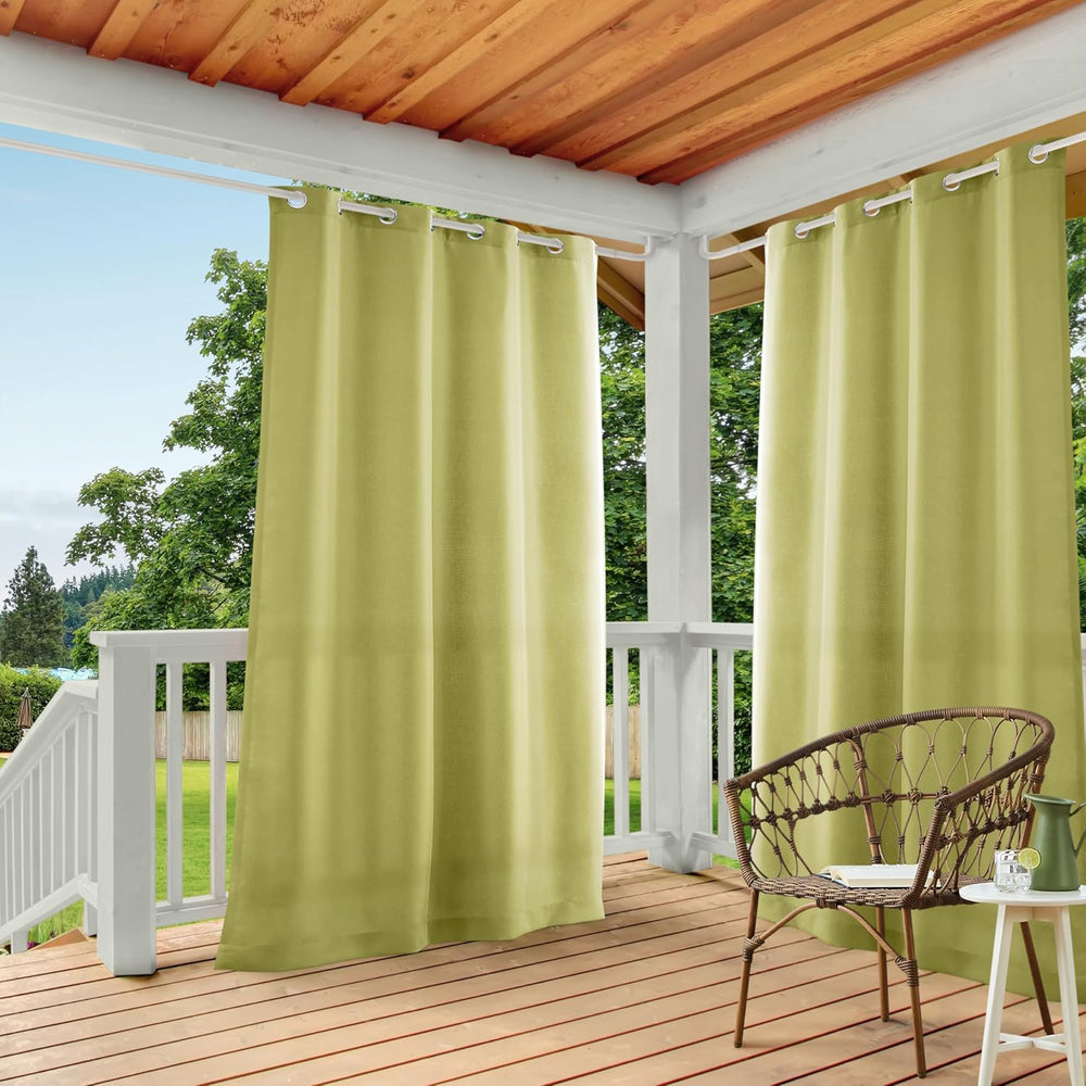 TOWN & COUNTRY BASICS Cabana Solid Heavyweight Indoor Outdoor Curtains, L...