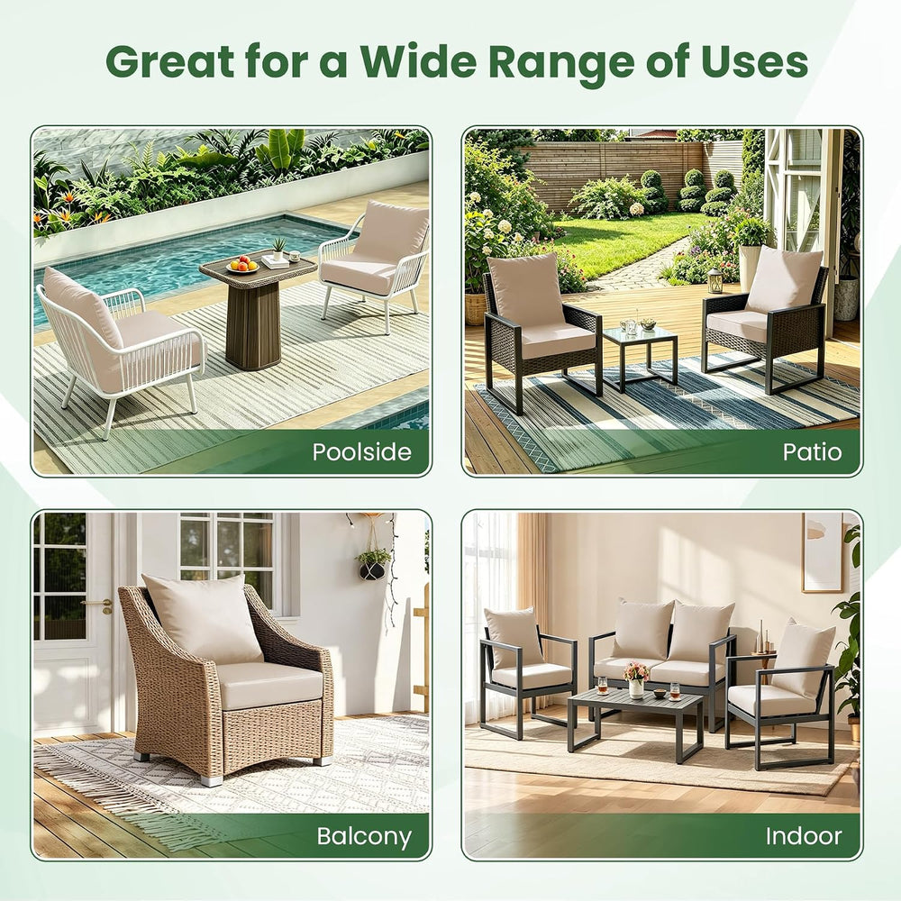 Patio Cushions for Outdoor Furniture, 24x24 Outdoor Couch Cushions, Waterproo...