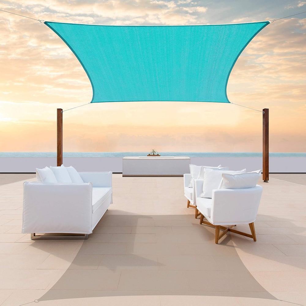 Colourtree CTSLR Custom Size 18' x 18' Turquoise Sun Shade Sail Canop...