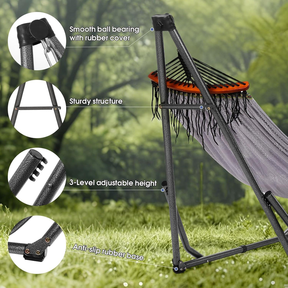 Goutime Collapsible Hammock Stand with Carry Bag, 550lbs, Portable, Grey
